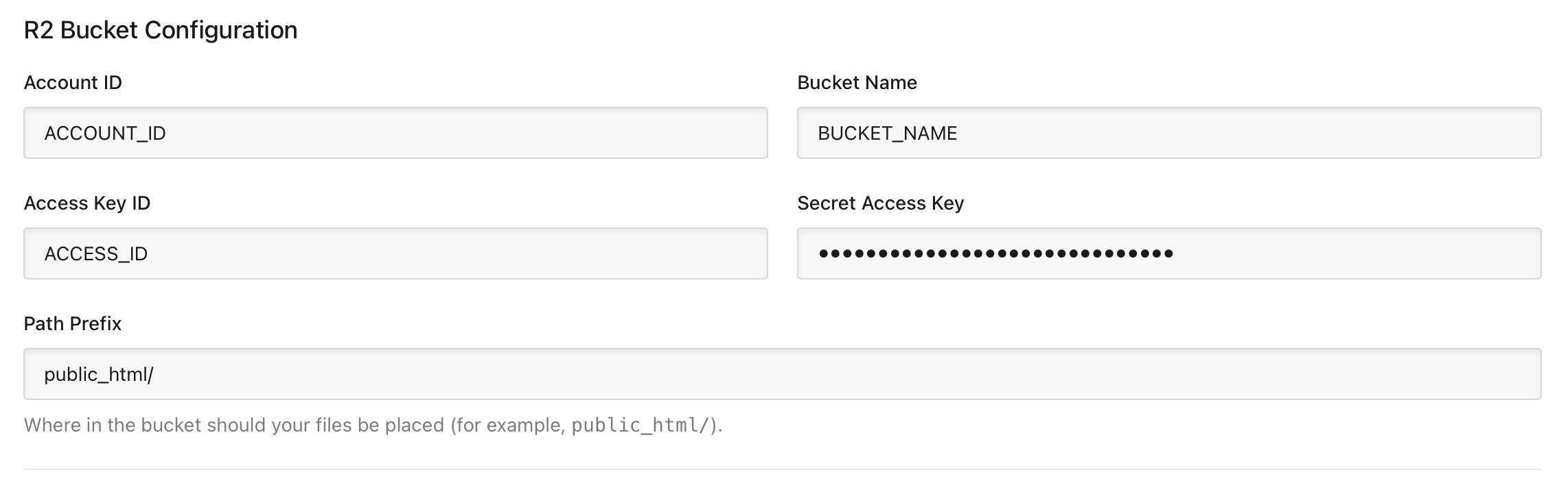 Cloudflare R2 server details